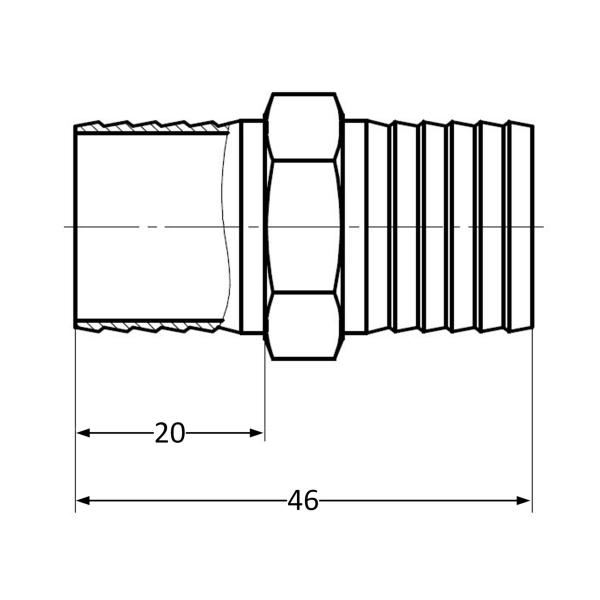 Одинарник латунный Thermo Alliance Standard 3/8" НН, для ...