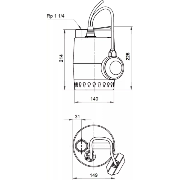Дренажный насос Grundfos Unilift KP.150.A.1 300 Вт H 5 м ...