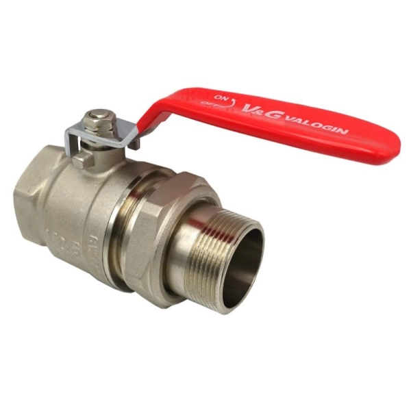 Кран с американкой V&G 1 1/2" НВ прямой, латунь (VG-1041 ...
