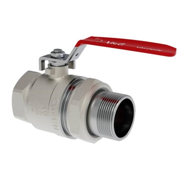 Кран с американкой V&G 1 1/2" НВ прямой, латунь (VG-1041 ...