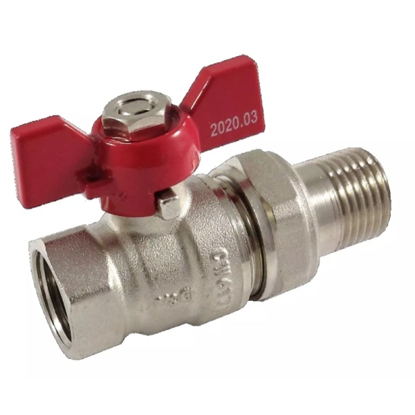 Кран с американкой V&G Optima 1" ВН прямой, латунь ( ...