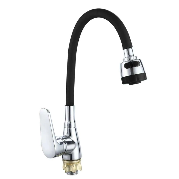 Смеситель для кухни Wezer VRL415B-07 с гибким изливом, ч ...