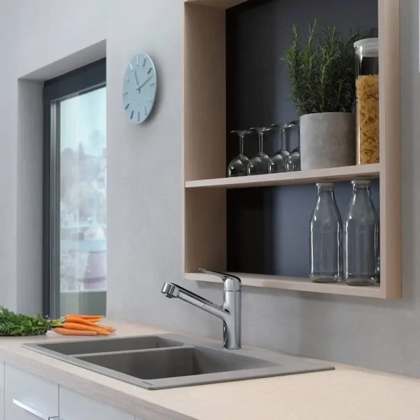 Смеситель для кухни Hansgrohe Focus M42 с выдвижным изли ...