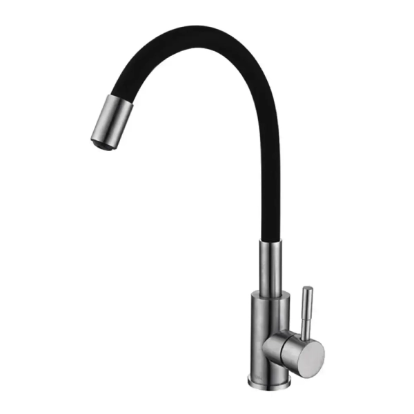 Смеситель для кухни Wezer EKO4X-01B с гибким изливом, хр ...