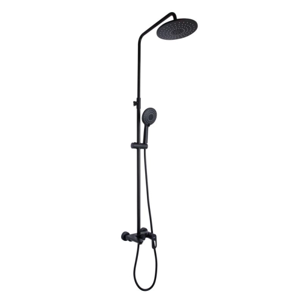 Душевая система  Lidz Latwa 1030 с изливом, латунь, черн ...