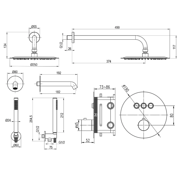 Душевая система Topaz Loft TLF 32117-L06-C-Termostat с т ... Душевая система Topaz Loft TLF 32117-L06-C-Termostat с т ...