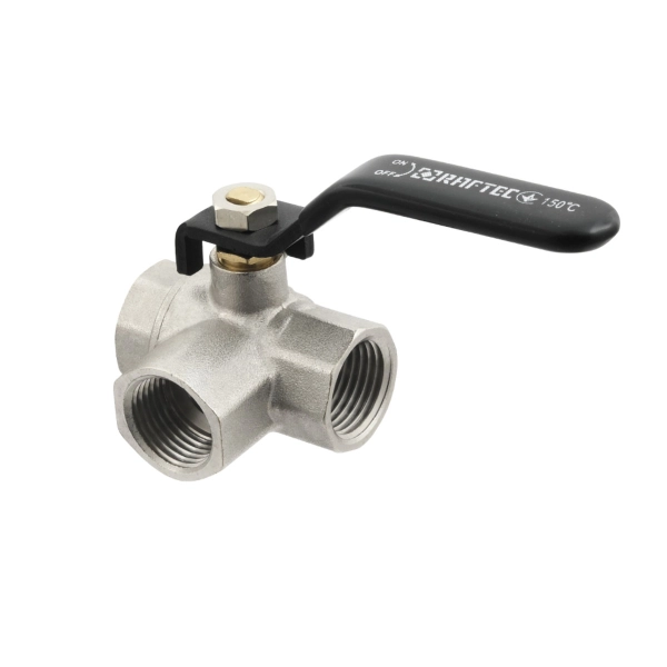 Трехходовой шаровой кран Raftec 1/2″ ВВВ латунь (TDRH01)