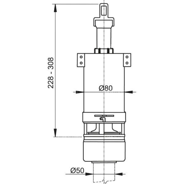 Сливной механизм для бачка унитаза Alcaplast A02 2" с ни ...