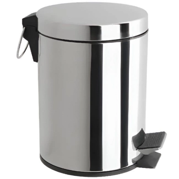 Ведро для мусора Frap F701 3 л с педалью, хром